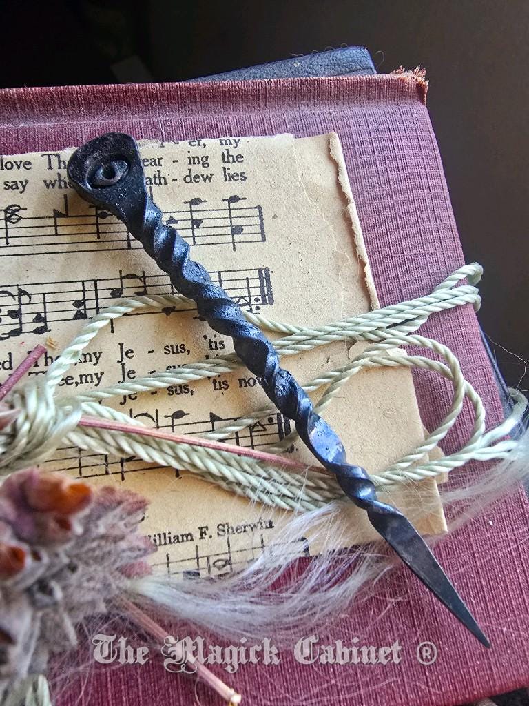 Hand-Forged Iron Witch Nail: All-Seeing Eye Psychic Protection