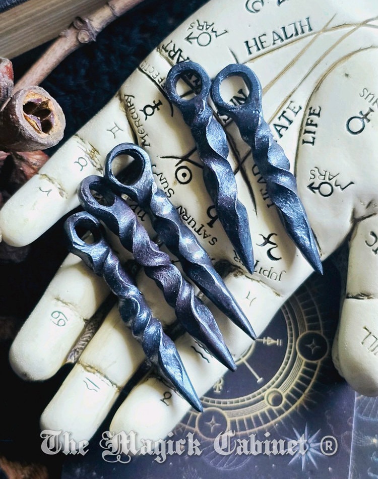 Hand Forged Iron Spike Necklace: Witch Magick Talisman