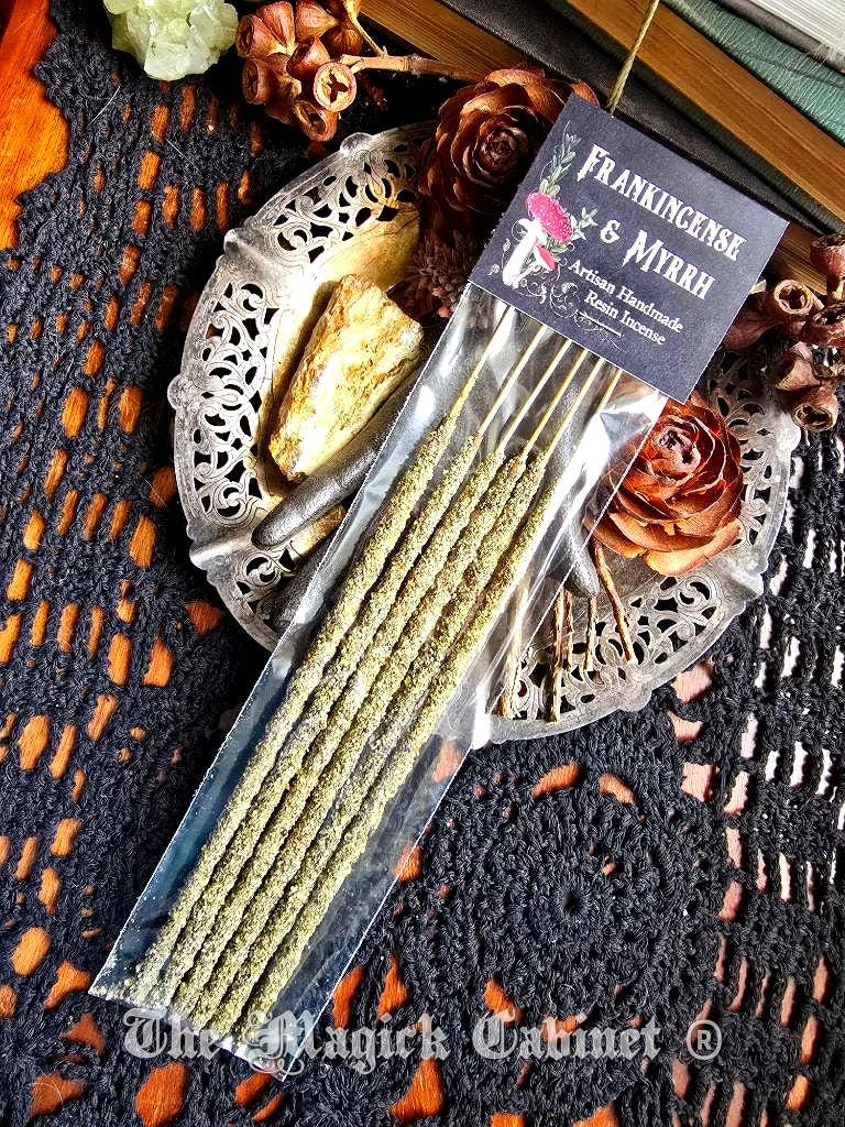 Frankincense and Myrrh Resin Incense Sticks: Hand Rolled Smudging Sticks