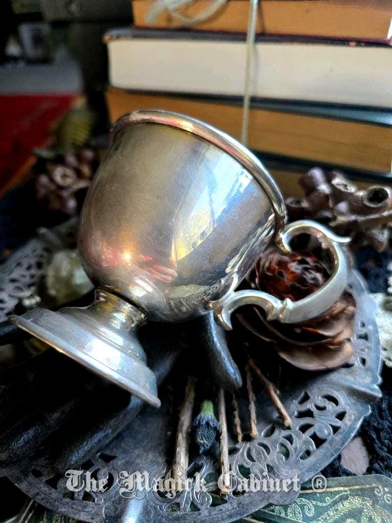 Vintage Silver Plated Brass Incense Burner: Altar Vessel