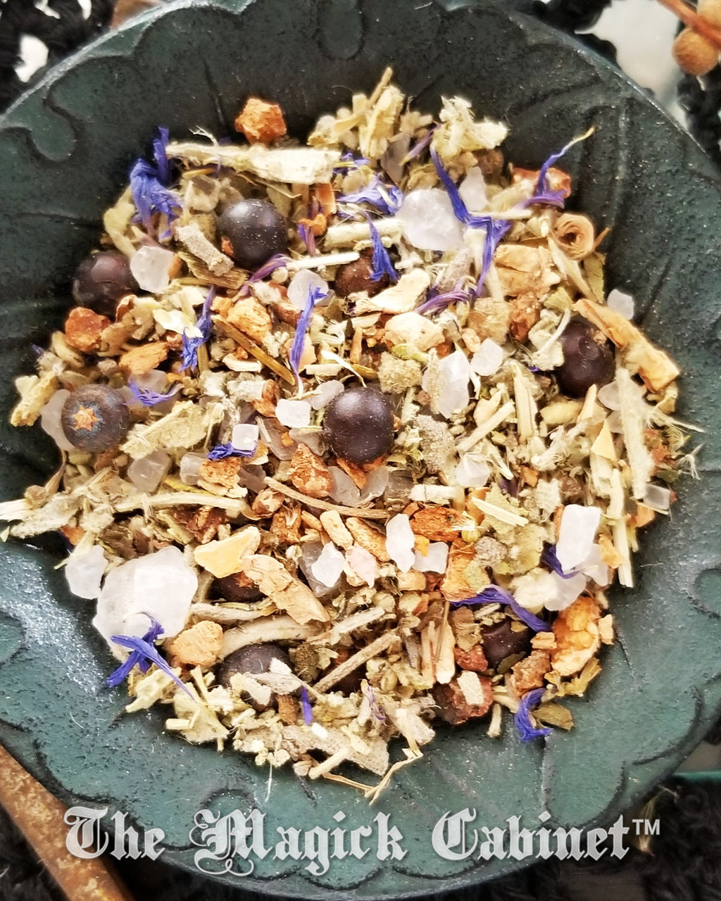 F-Off Exorcism Herbal Blend: Clear Negativity, Spell Work in Gold Tin