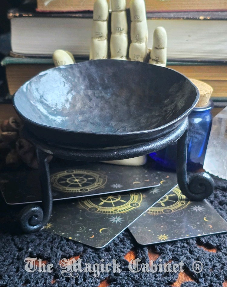 Offering Bowl Hand Hammered Iron Incense Burner, Altar Tool, Sixth Anniversary Gifts