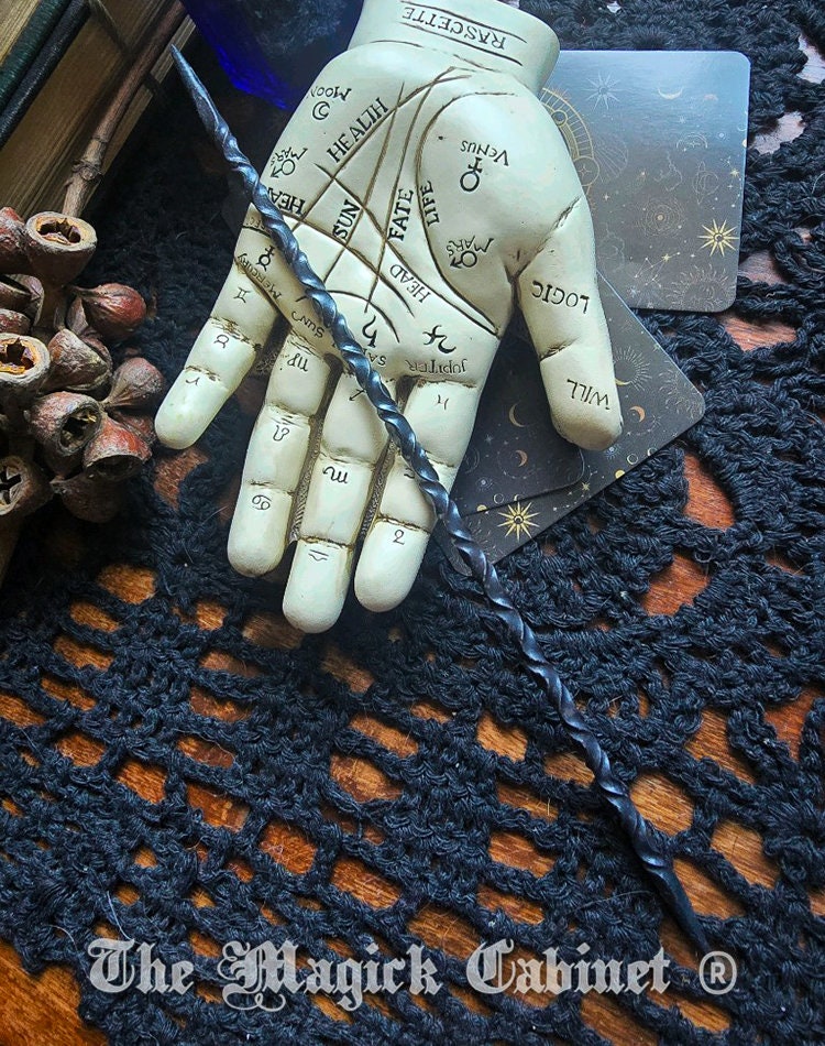 Long Twisted Iron Candle Scribe: Hand forged Old World Witchcraft Supply