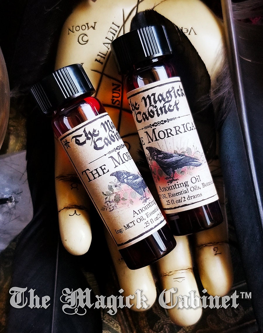The Morrigan Ritual Anointing Oil: Dragons Blood, Mugwort and Quartz