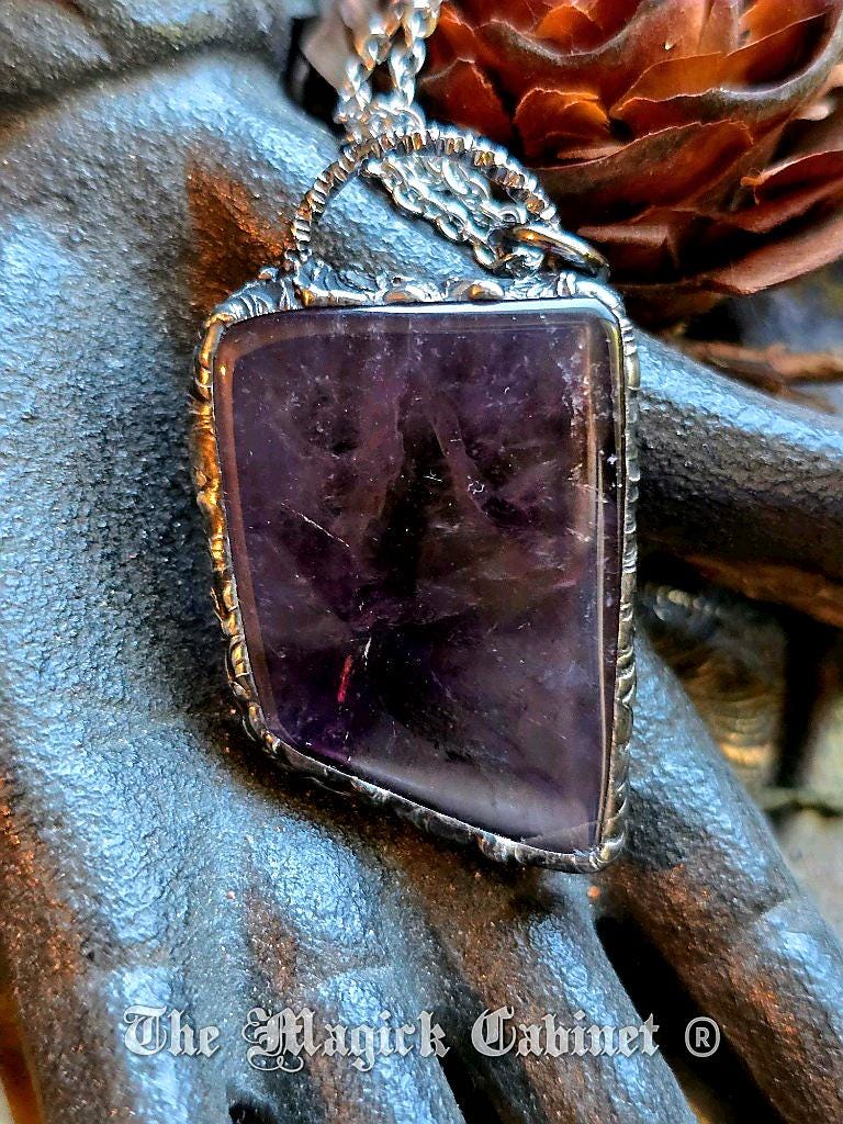 Auralite 23 Crystal Pendant: Handmade Spiritual Stone Necklace