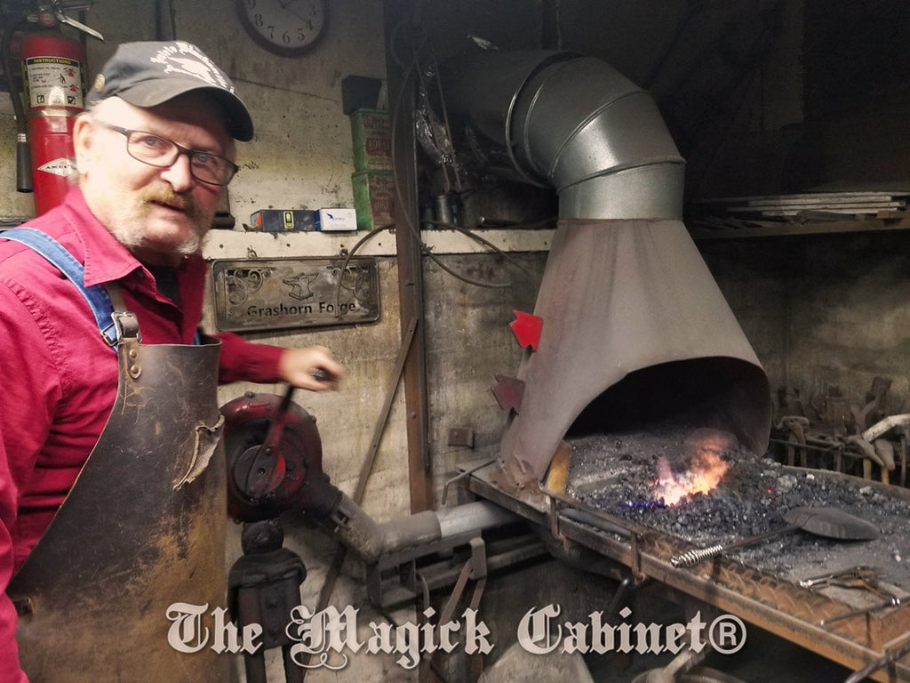 Hand Forged Iron Candle Scribe Necklace: Witch Magick Pendulum