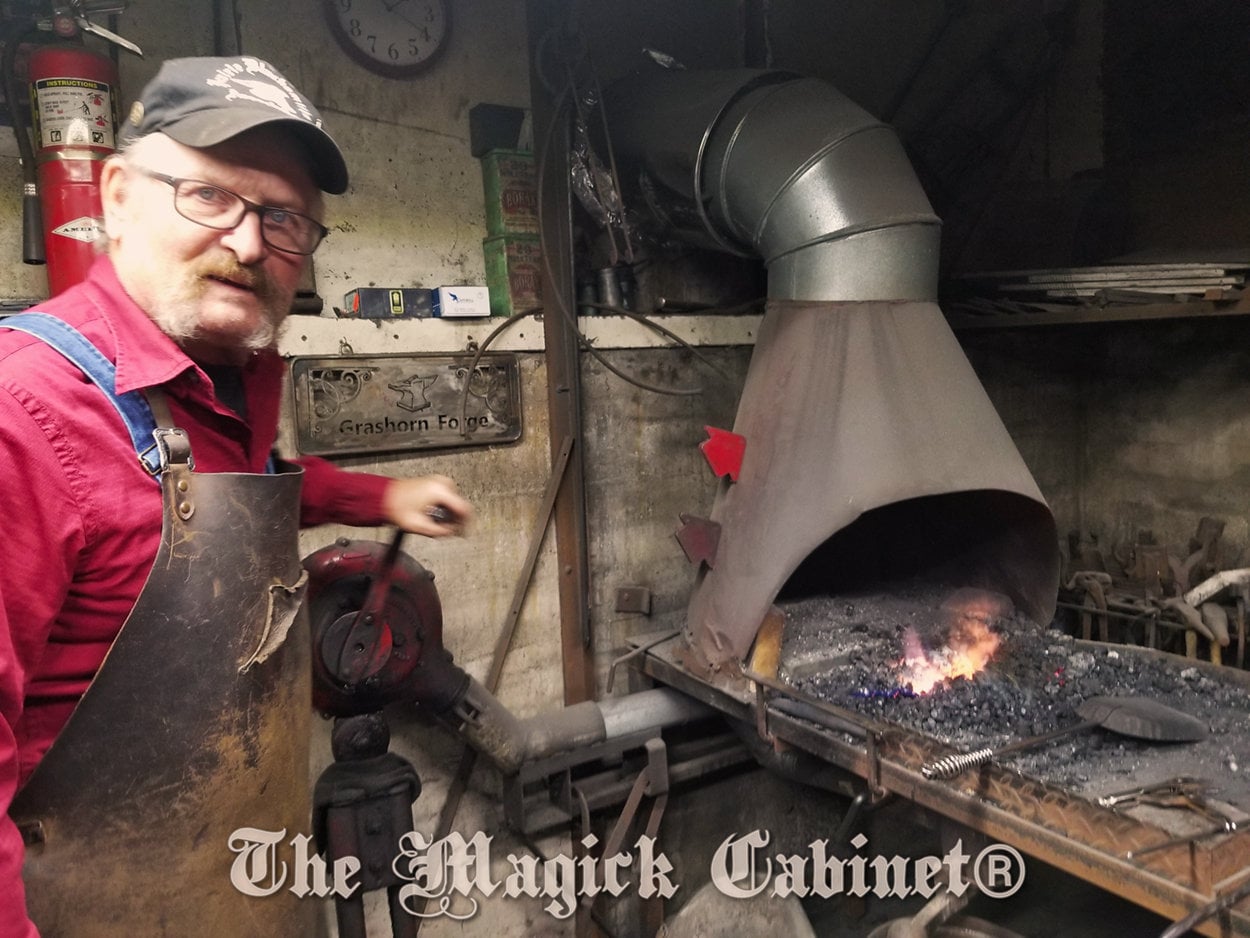 Hand Forged Iron Candle Scribe Necklace: Witch Magick Pendulum