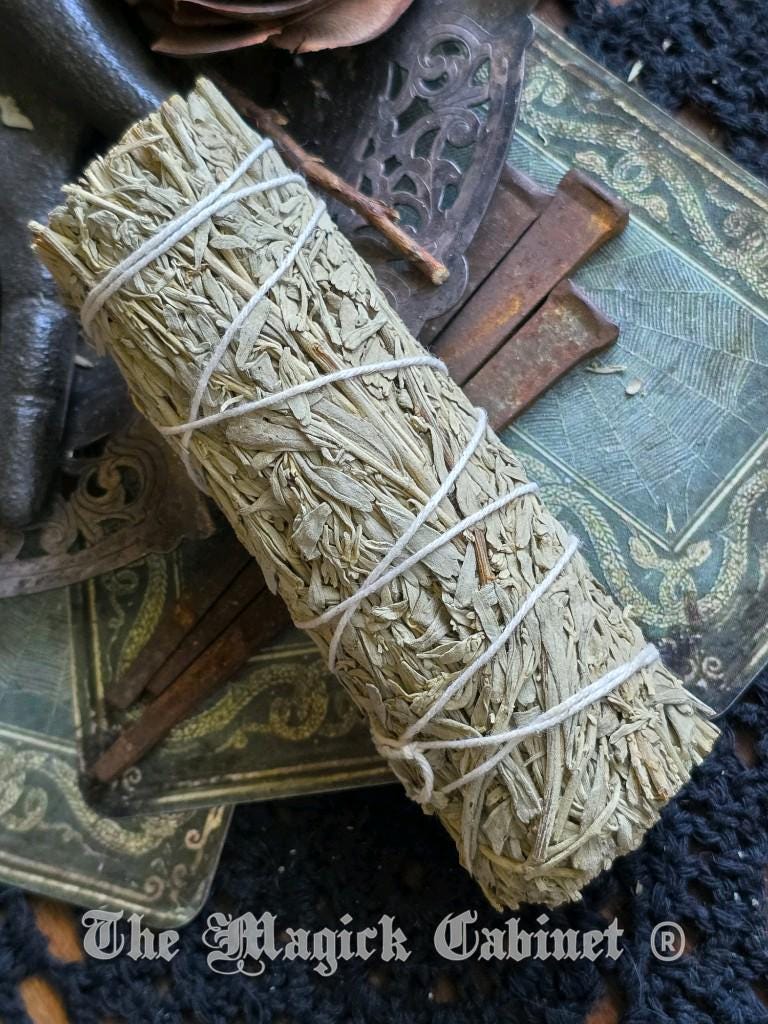 White Copal Resin & Mountain Sage Smudge Stick: Spiritual Cleansing