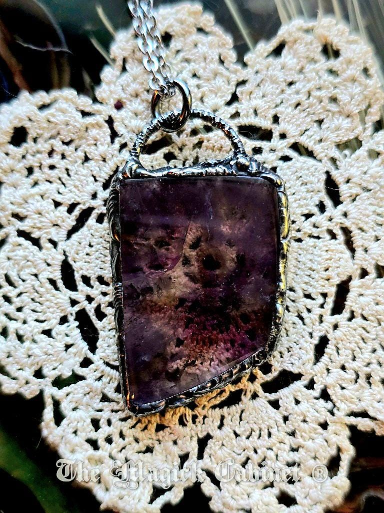 Auralite 23 Crystal Pendant: Handmade Spiritual Stone Necklace