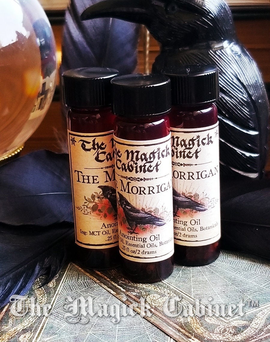 The Morrigan Ritual Anointing Oil: Dragons Blood, Mugwort and Quartz