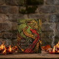Book cover of 'House of the Dragon' Tarot Deck & Guidebook with two dragons on a green background.