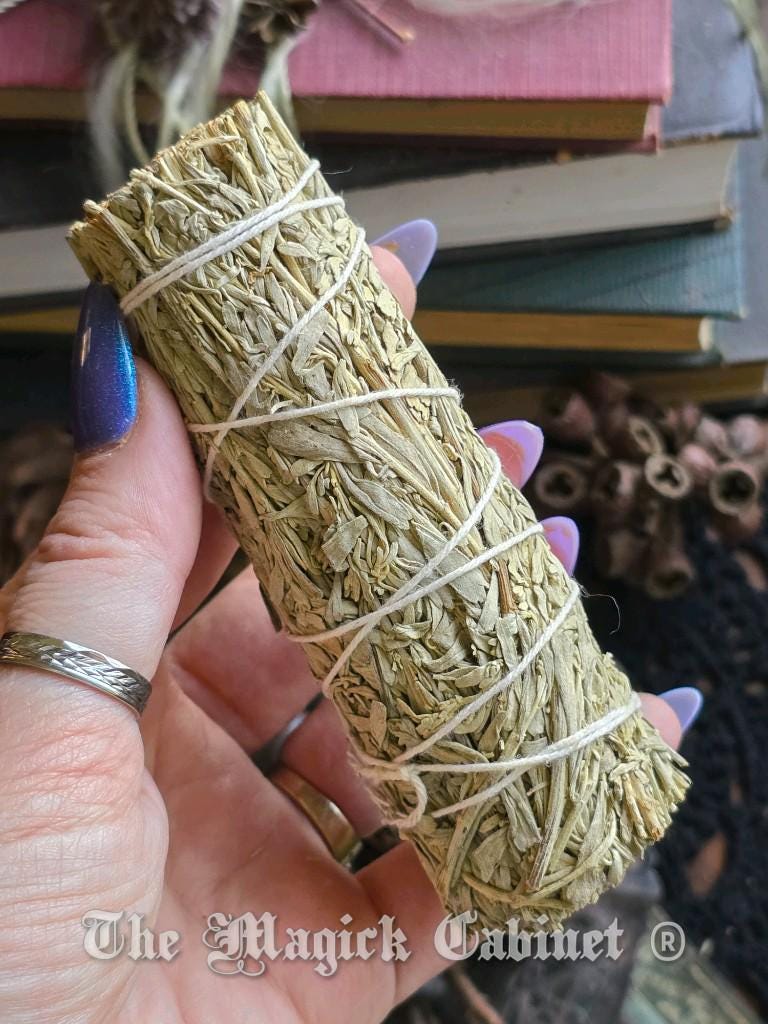 White Copal Resin & Mountain Sage Smudge Stick: Spiritual Cleansing
