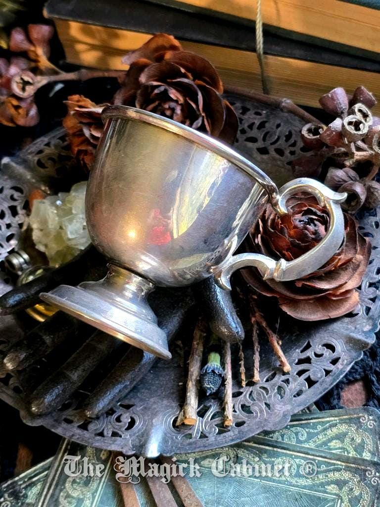 Vintage Silver Plated Brass Incense Burner: Altar Vessel