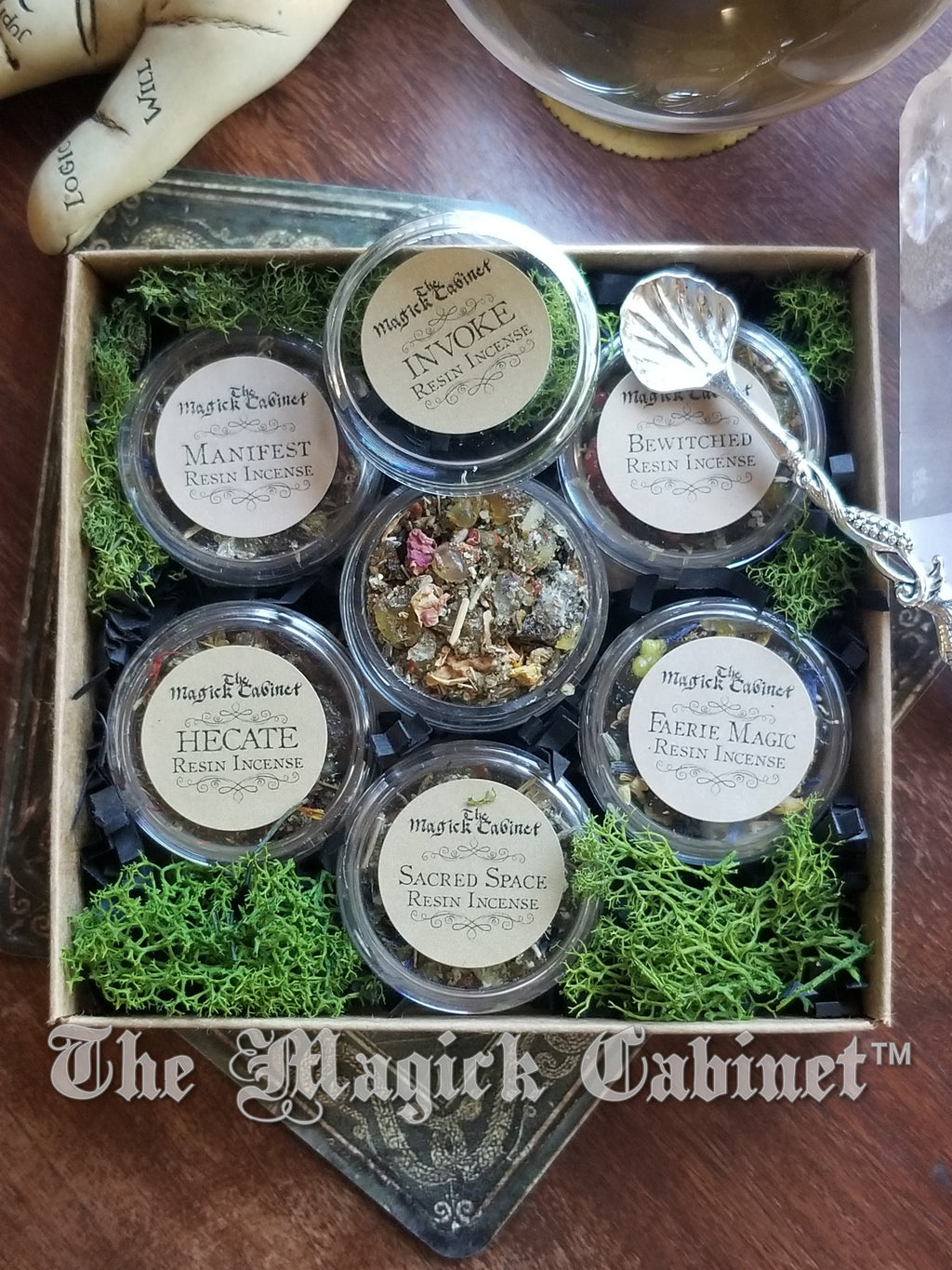 Spiritual Resin Incense Kit With tiny spoon, 6 incense blends & instructions, Withcraft Supply