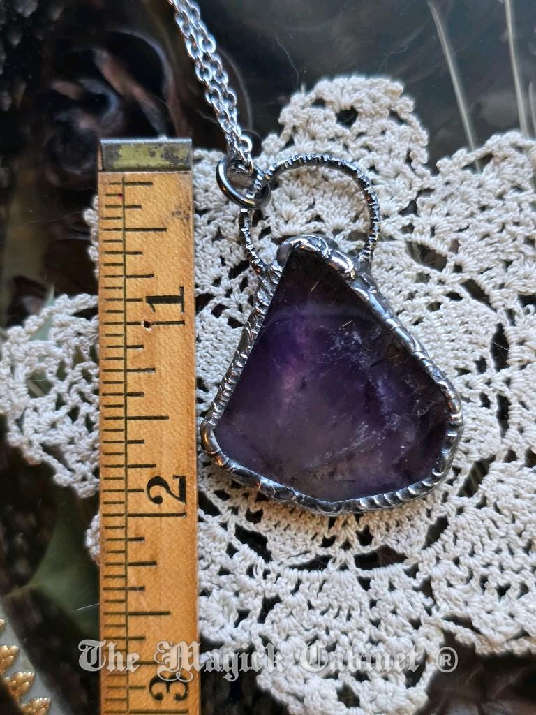 Auralite 23 Crystal Pendant: Handmade Stone Necklace, Spirituality Jewelry