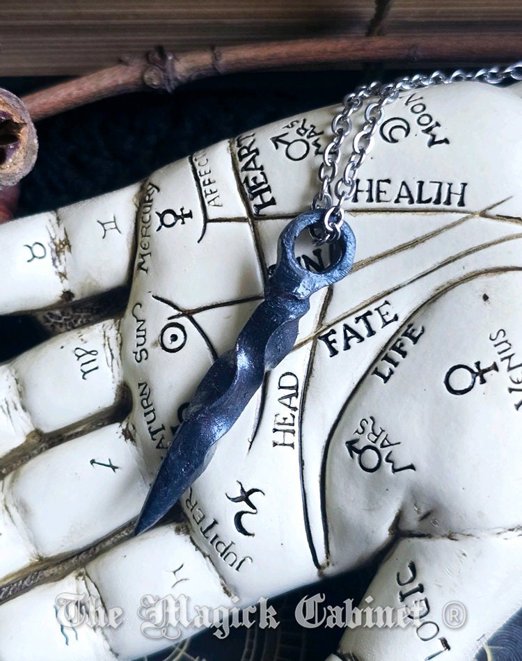 Hand Forged Iron Spike Necklace: Witch Magick Talisman