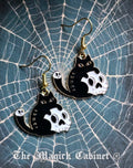 Black Cat Enamel Earrings: Witchy Halloween Jewelry
