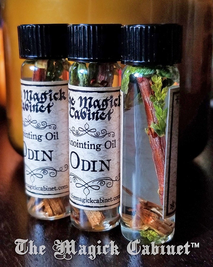 Odin Anointing Oil: Handmade Viking Ritual Oil with Cedarwood & Herbs .25 fl oz