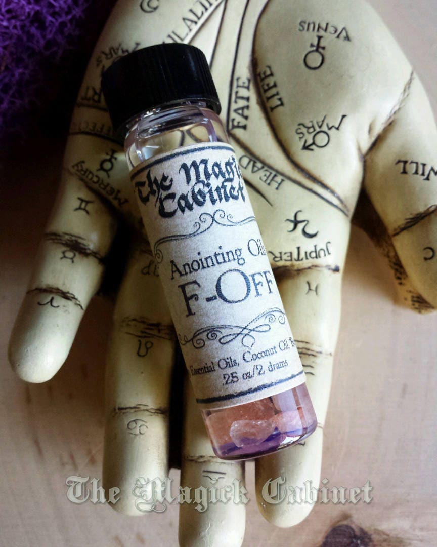 F-Off Anointing Oil: White Sage, Energy Clearing - Witchcraft Wicca Rituals