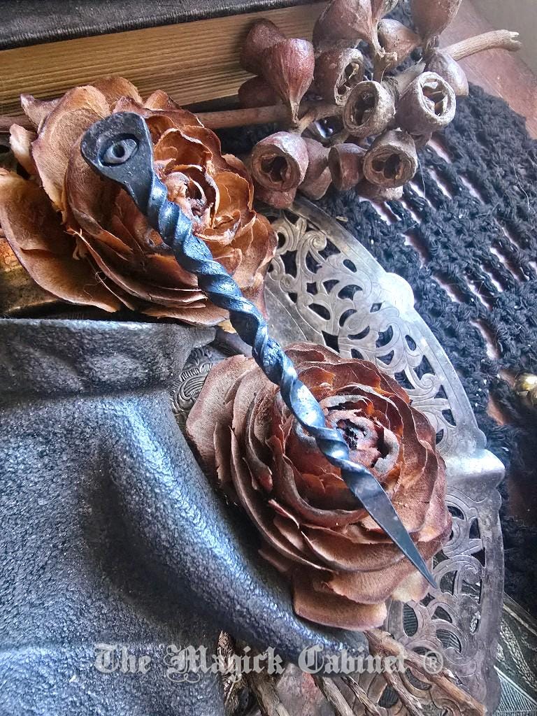 Hand-Forged Iron Witch Nail: All-Seeing Eye Psychic Protection