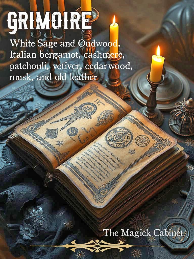 Grimoire Eau de Perfum: White Sage, Oudwood, Patchouli, Vetiver, Cedarwood and Old Leather