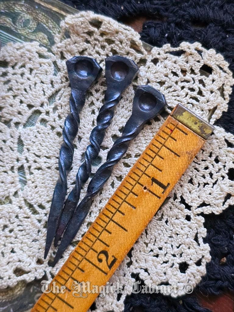 Hand Forged Iron Witch Nails: Full Moon Ritual Supplies (Set of 3)