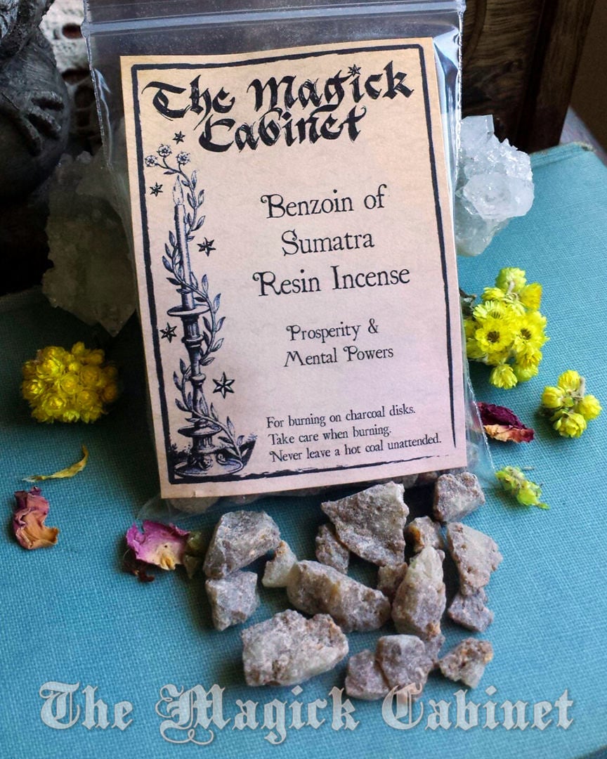 Benzoin Sumatra Resin Incense: Vanilla Scent, Wicca Witchcraft Supply