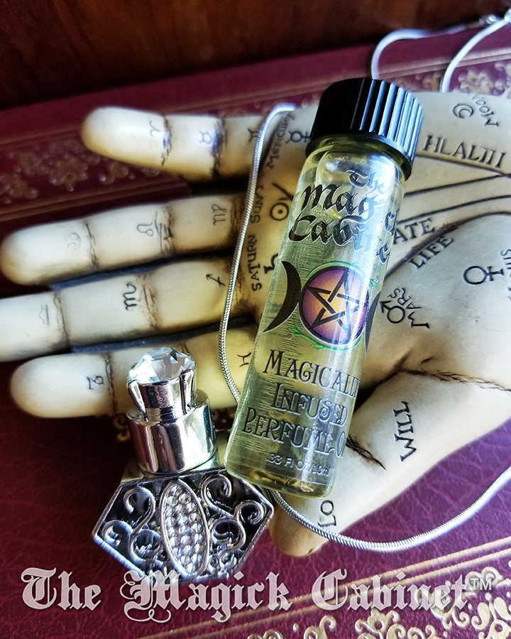Crown Perfume Bottle Necklace: Silver Crystal Witch Spell Bottle, Gift Set
