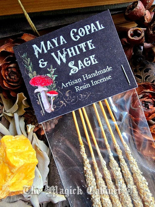 Artisan White Sage Copal Incense Sticks: Cleansing Energy, Hand Rolled (6 Pack)